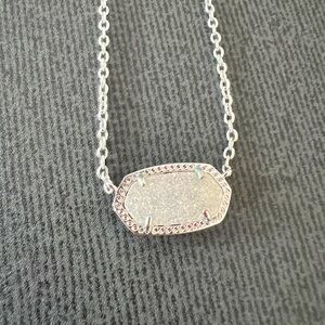 Elisa Silver Pendant Necklace in Iridescent Drusy